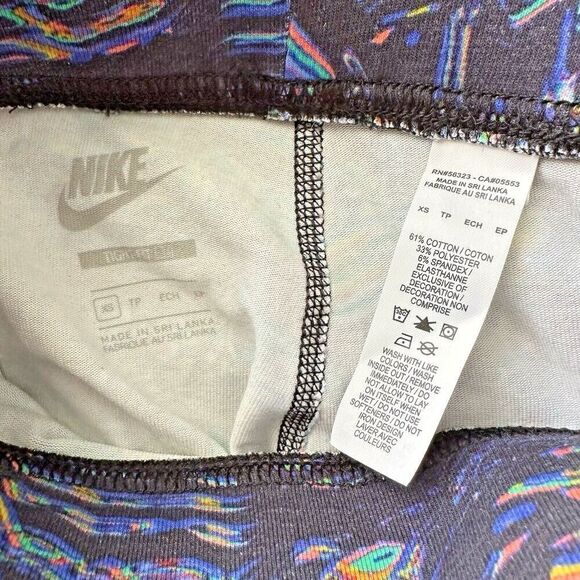 Nike Leggings Womens Size XS High Waisted Dance Tight Fit Multicolor Pants - Picture 4 of 5